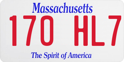 MA license plate 170HL7
