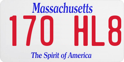 MA license plate 170HL8