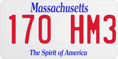 MA license plate 170HM3