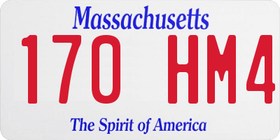 MA license plate 170HM4