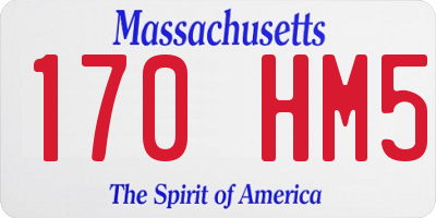 MA license plate 170HM5