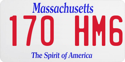 MA license plate 170HM6