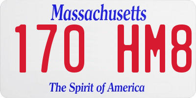 MA license plate 170HM8