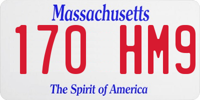 MA license plate 170HM9