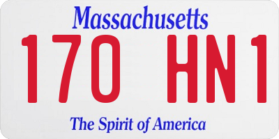 MA license plate 170HN1