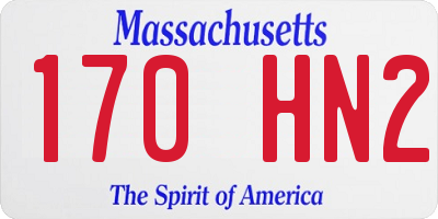 MA license plate 170HN2