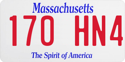 MA license plate 170HN4