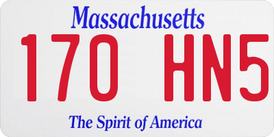 MA license plate 170HN5