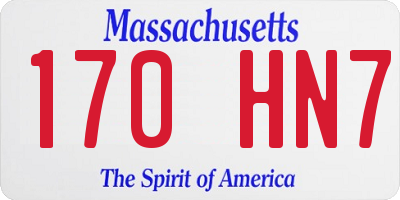 MA license plate 170HN7