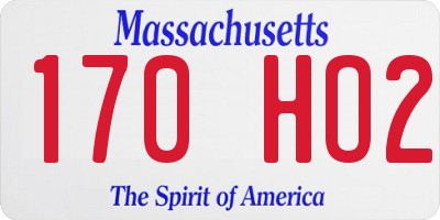 MA license plate 170HO2