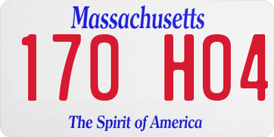 MA license plate 170HO4