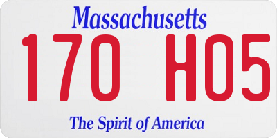 MA license plate 170HO5