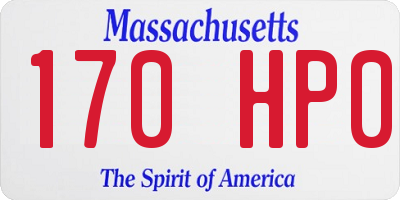 MA license plate 170HP0