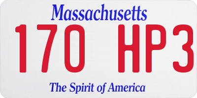 MA license plate 170HP3