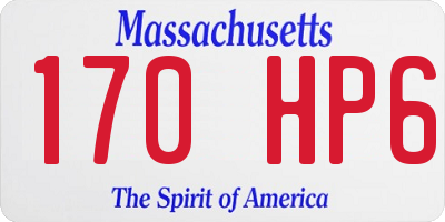 MA license plate 170HP6