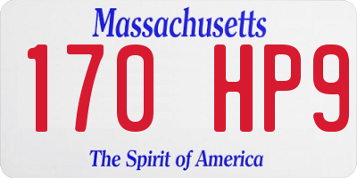 MA license plate 170HP9