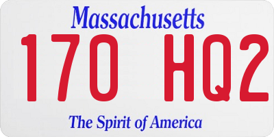 MA license plate 170HQ2