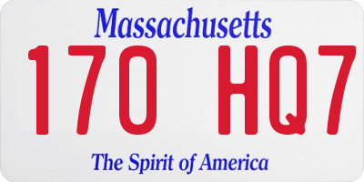 MA license plate 170HQ7
