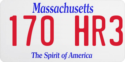 MA license plate 170HR3