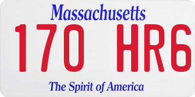MA license plate 170HR6