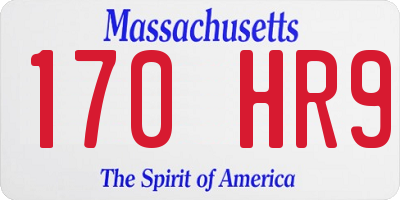 MA license plate 170HR9