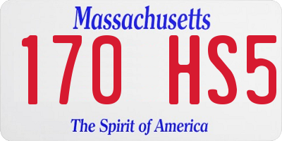 MA license plate 170HS5