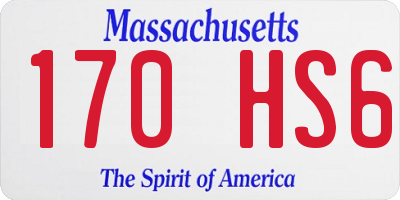 MA license plate 170HS6