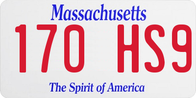 MA license plate 170HS9