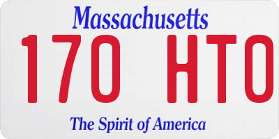 MA license plate 170HT0