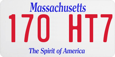 MA license plate 170HT7