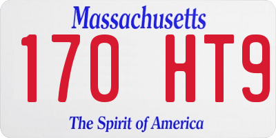 MA license plate 170HT9
