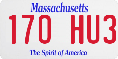 MA license plate 170HU3
