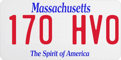 MA license plate 170HV0