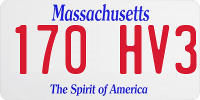 MA license plate 170HV3