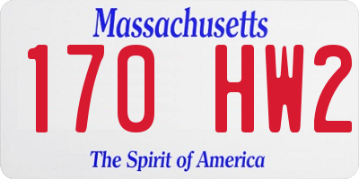 MA license plate 170HW2