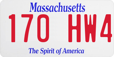 MA license plate 170HW4