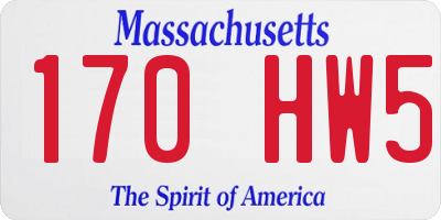 MA license plate 170HW5