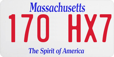 MA license plate 170HX7