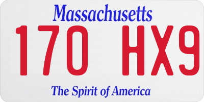 MA license plate 170HX9