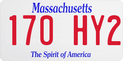 MA license plate 170HY2