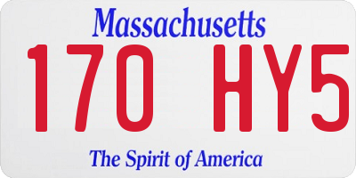 MA license plate 170HY5