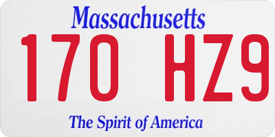 MA license plate 170HZ9