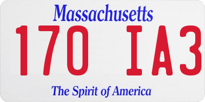 MA license plate 170IA3