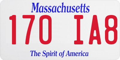 MA license plate 170IA8