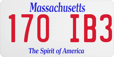 MA license plate 170IB3