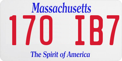 MA license plate 170IB7