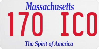 MA license plate 170IC0