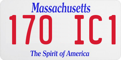 MA license plate 170IC1
