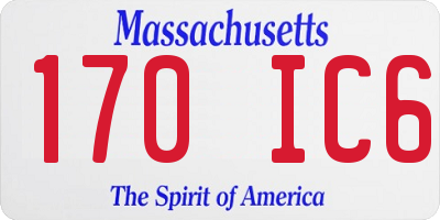 MA license plate 170IC6