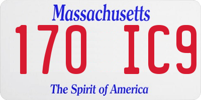 MA license plate 170IC9